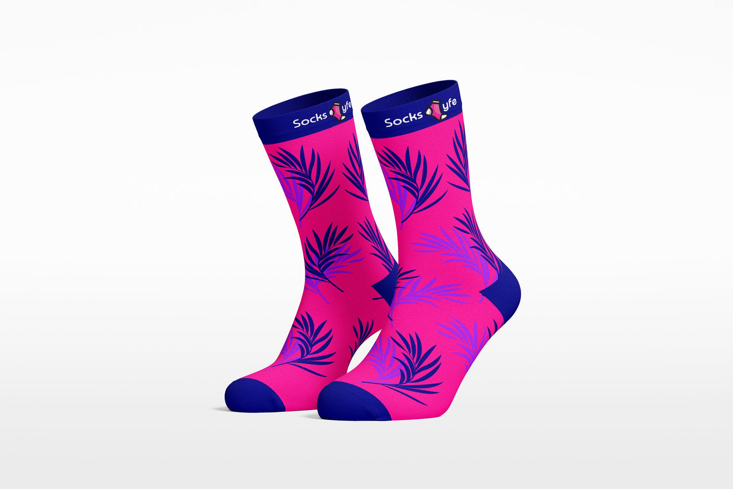 Hot pink socks with bold, vibrant design – Socks Lyfe